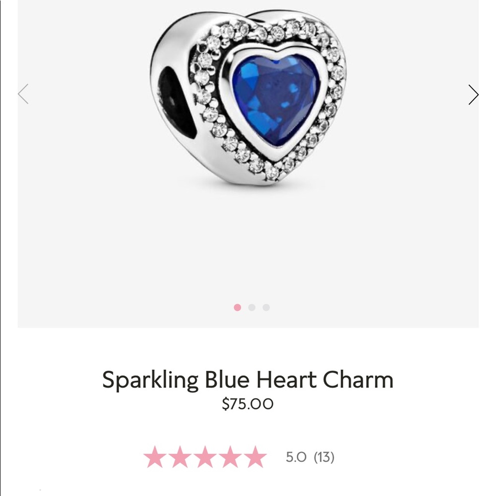 Pandora Sparkling Blue Heart Charm